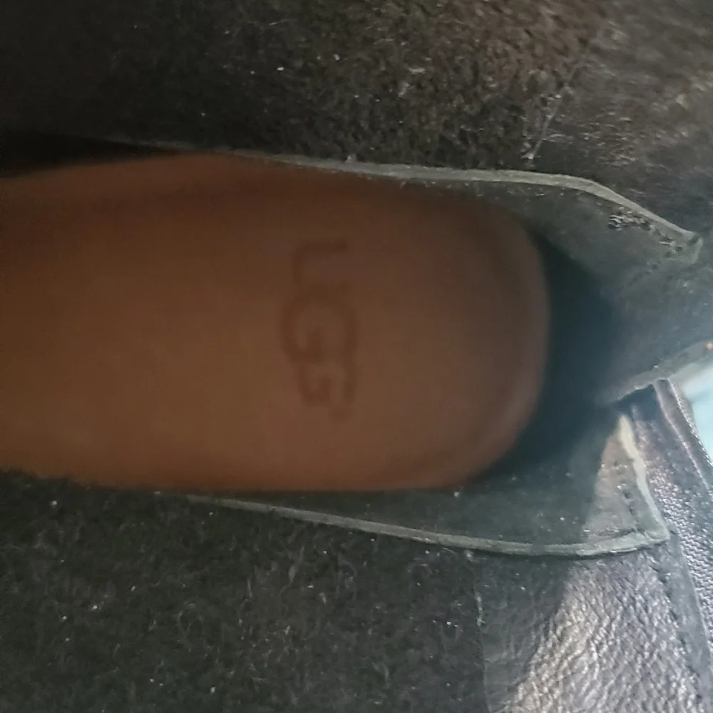 UGG Booties Black Leather Back Zipper Sustainable Comfort